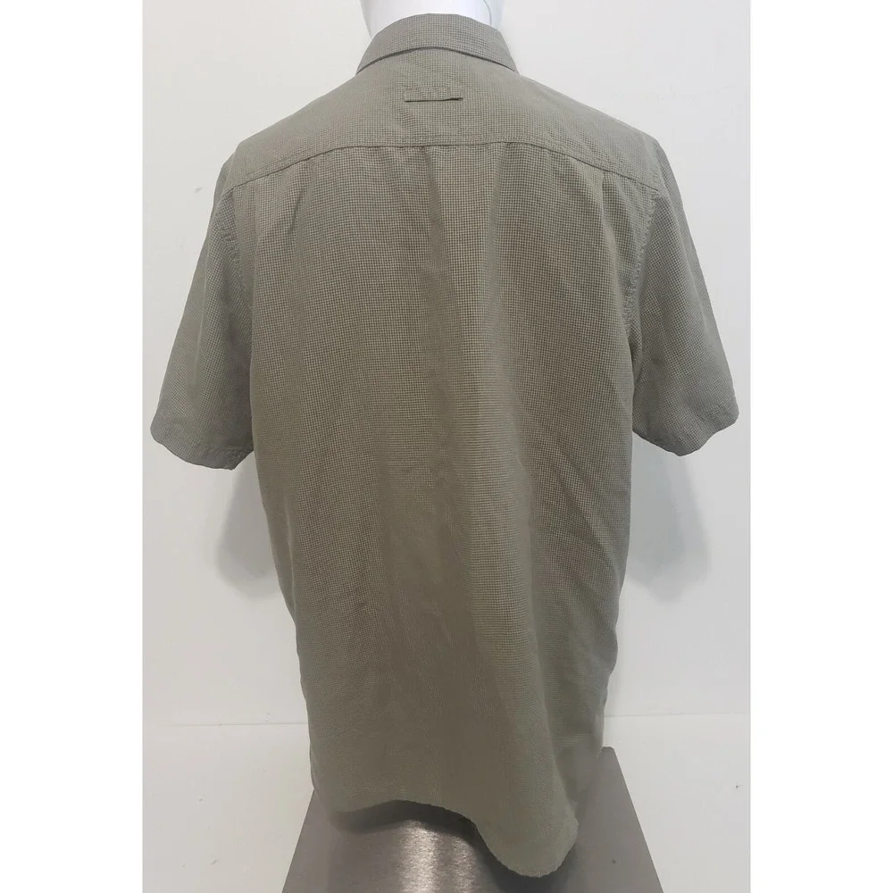 The North Face Tekware Technology Shirt Mens Medium Green Button Up Short Sleeve